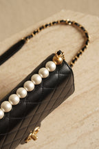 CHANEL 19S CHIC PEARL FLAP BAG | BLACK