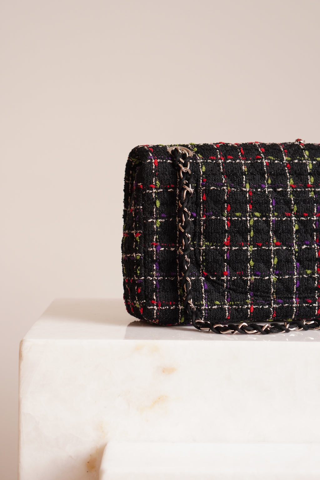 CHANEL CLASSIC 11P MEDIUM SINGLE FLAP LADY BUG | COLORFUL TWEED