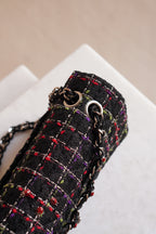 CHANEL CLASSIC 11P MEDIUM SINGLE FLAP LADY BUG | COLORFUL TWEED