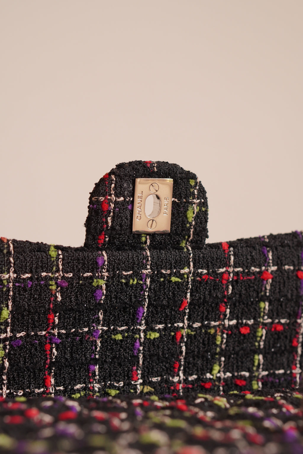 CHANEL CLASSIC 11P MEDIUM SINGLE FLAP LADY BUG | COLORFUL TWEED