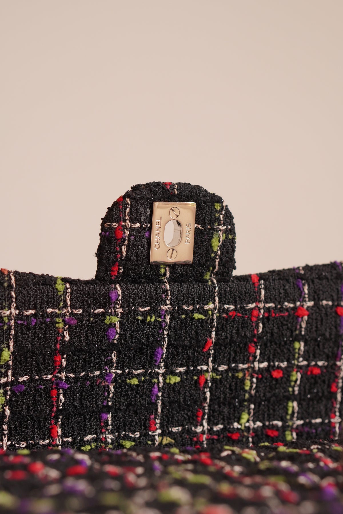 CHANEL CLASSIC 11P MEDIUM SINGLE FLAP LADY BUG | COLORFUL TWEED