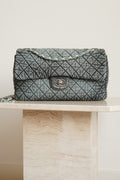 CHANEL 20C JUMBO SINGLE FLAP DENIMPRESSION | TEAL
