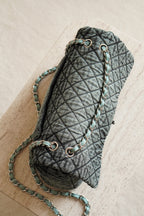 CHANEL 20C JUMBO SINGLE FLAP DENIMPRESSION | TEAL