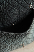 CHANEL 20C JUMBO SINGLE FLAP DENIMPRESSION | TEAL