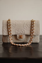 CHANEL CLASSIC CAMELLIA MEDIUM DOUBLE FLAP
