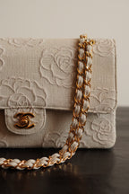 CHANEL CLASSIC CAMELLIA MEDIUM DOUBLE FLAP