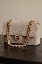 CHANEL CLASSIC CAMELLIA MEDIUM DOUBLE FLAP