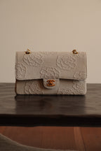 CHANEL CLASSIC CAMELLIA MEDIUM DOUBLE FLAP