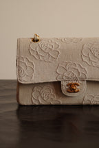 CHANEL CLASSIC CAMELLIA MEDIUM DOUBLE FLAP