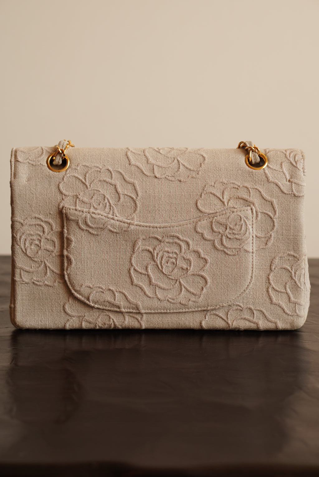 CHANEL CLASSIC CAMELLIA MEDIUM DOUBLE FLAP