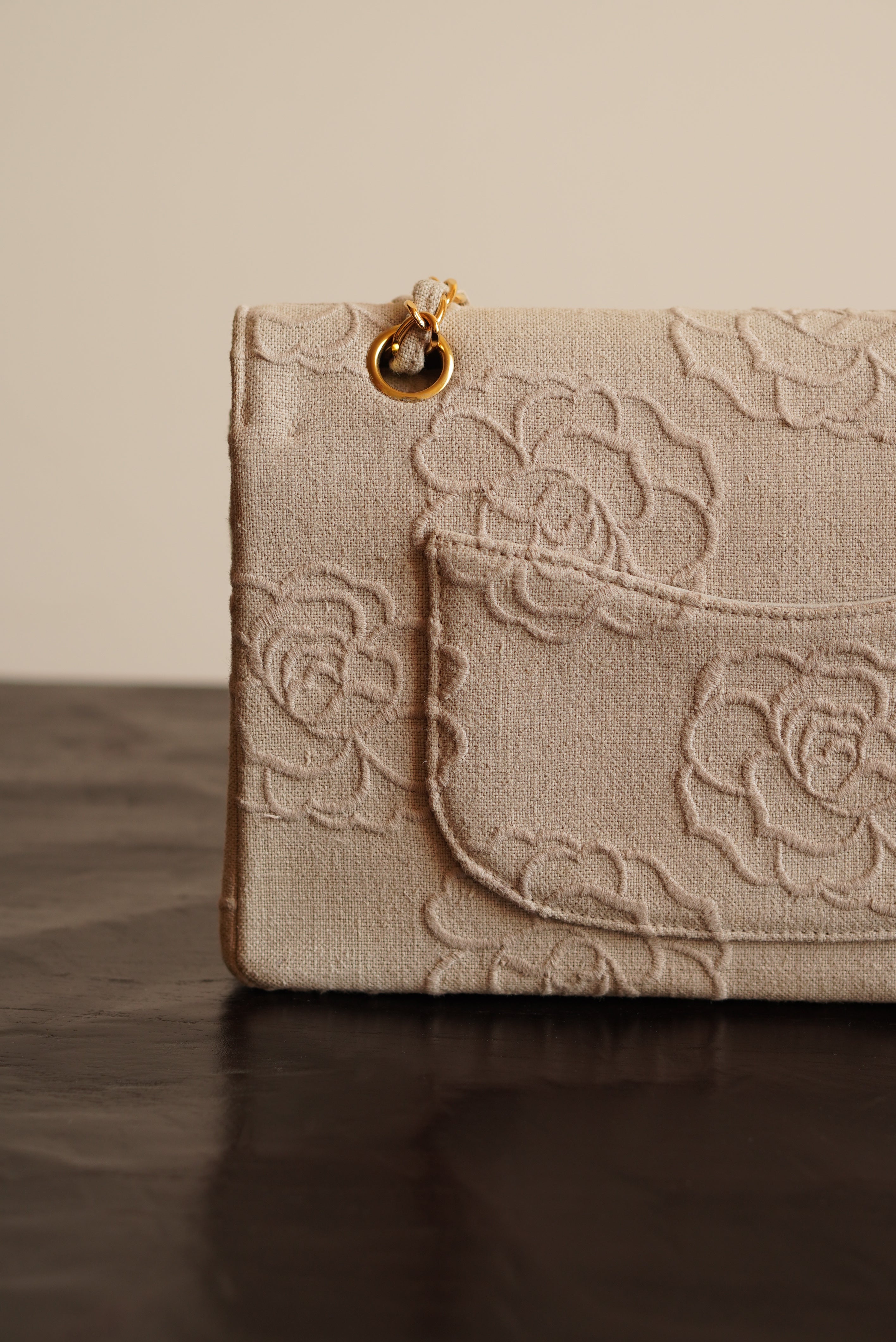 CHANEL CLASSIC CAMELLIA MEDIUM DOUBLE FLAP