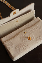 CHANEL CLASSIC CAMELLIA MEDIUM DOUBLE FLAP
