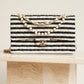 CHANEL CLASSIC COCO SAILOR MEDIUM DOUBLE FLAP | BLACK STRIPED