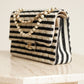 CHANEL CLASSIC COCO SAILOR MEDIUM DOUBLE FLAP | BLACK STRIPED