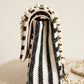CHANEL CLASSIC COCO SAILOR MEDIUM DOUBLE FLAP | BLACK STRIPED
