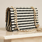 CHANEL CLASSIC COCO SAILOR MEDIUM DOUBLE FLAP | BLACK STRIPED