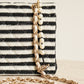 CHANEL CLASSIC COCO SAILOR MEDIUM DOUBLE FLAP | BLACK STRIPED
