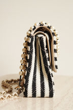 CHANEL CLASSIC COCO SAILOR MEDIUM DOUBLE FLAP | BLACK STRIPED
