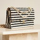 CHANEL CLASSIC COCO SAILOR MEDIUM DOUBLE FLAP | BLACK STRIPED