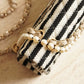 CHANEL CLASSIC COCO SAILOR MEDIUM DOUBLE FLAP | BLACK STRIPED