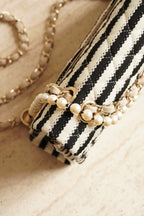 CHANEL CLASSIC COCO SAILOR MEDIUM DOUBLE FLAP | BLACK STRIPED