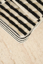 CHANEL CLASSIC COCO SAILOR MEDIUM DOUBLE FLAP | BLACK STRIPED