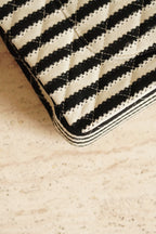 CHANEL CLASSIC COCO SAILOR MEDIUM DOUBLE FLAP | BLACK STRIPED