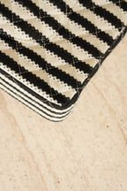 CHANEL CLASSIC COCO SAILOR MEDIUM DOUBLE FLAP | BLACK STRIPED