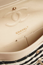 CHANEL CLASSIC COCO SAILOR MEDIUM DOUBLE FLAP | BLACK STRIPED