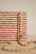 CHANEL CLASSIC COCO SAILOR MEDIUM DOUBLE FLAP | RED STRIPED