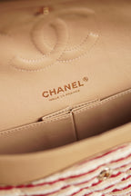 CHANEL CLASSIC COCO SAILOR MEDIUM DOUBLE FLAP | RED STRIPED