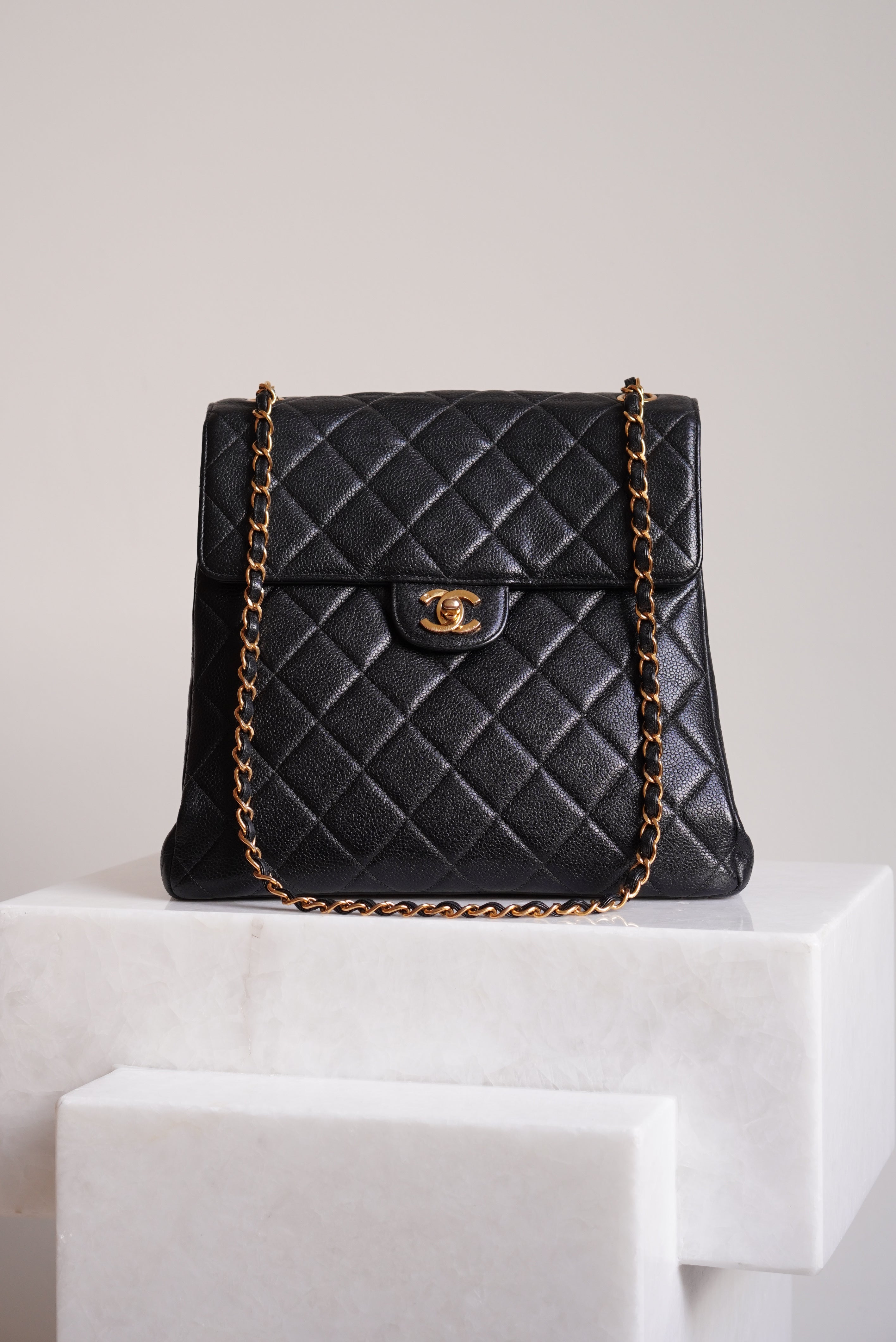 CHANEL CLASSIC JUMBO DOUBLE SIDED SINGLE FLAP | BLACK
