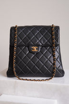 CHANEL CLASSIC JUMBO DOUBLE SIDED SINGLE FLAP | BLACK