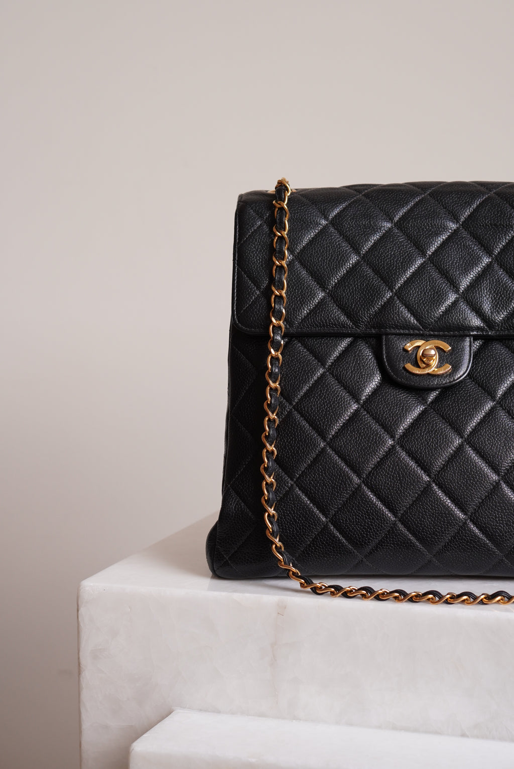 CHANEL CLASSIC JUMBO DOUBLE SIDED SINGLE FLAP | BLACK