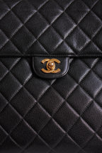 CHANEL CLASSIC JUMBO DOUBLE SIDED SINGLE FLAP | BLACK
