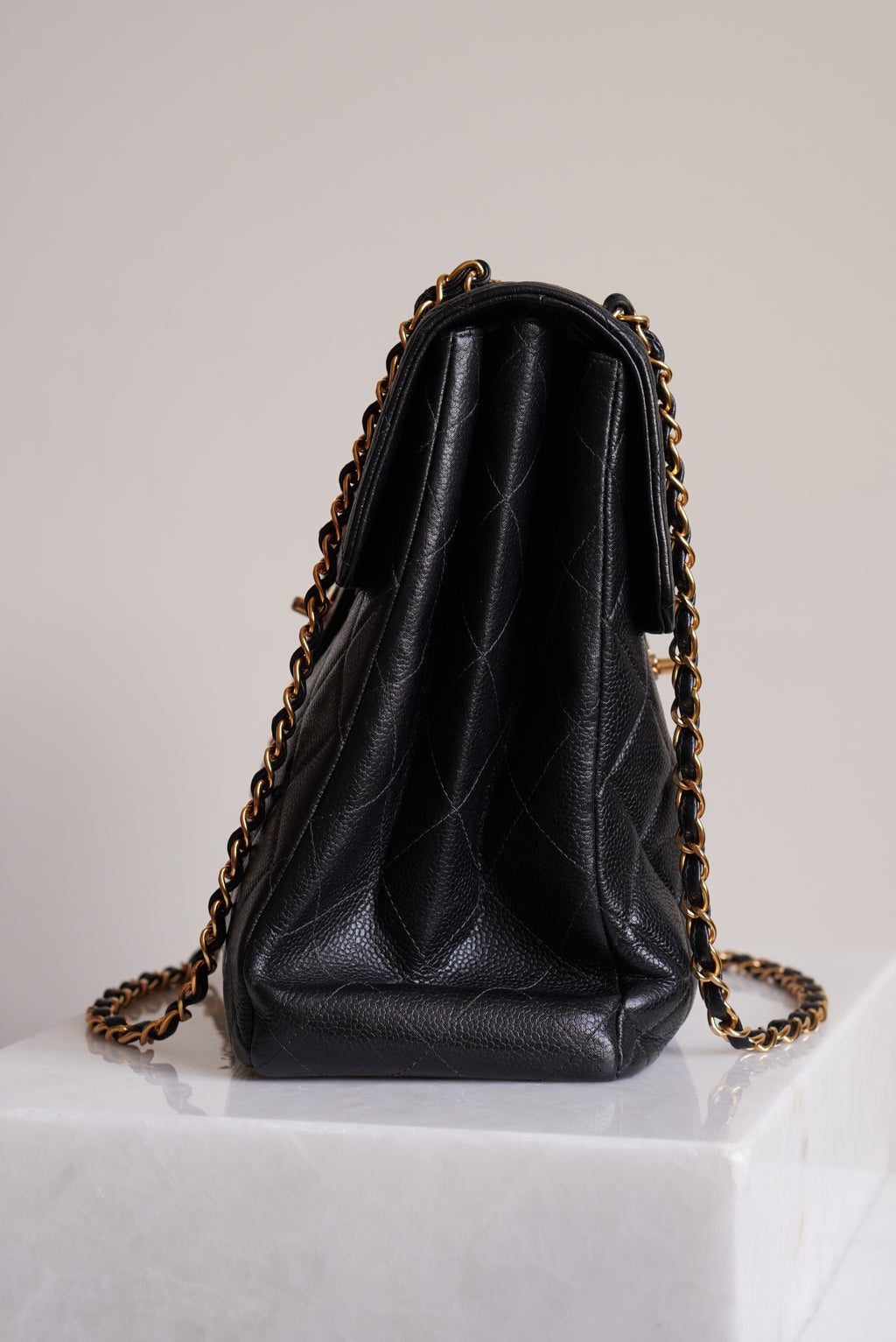 CHANEL CLASSIC JUMBO DOUBLE SIDED SINGLE FLAP | BLACK