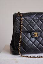 CHANEL CLASSIC JUMBO DOUBLE SIDED SINGLE FLAP | BLACK