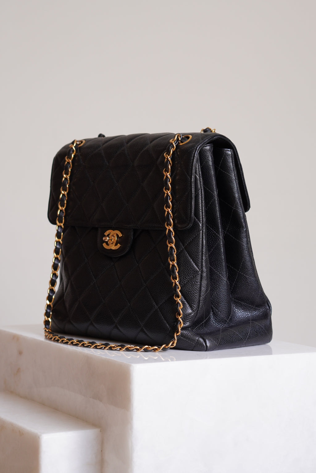 CHANEL CLASSIC JUMBO DOUBLE SIDED SINGLE FLAP | BLACK