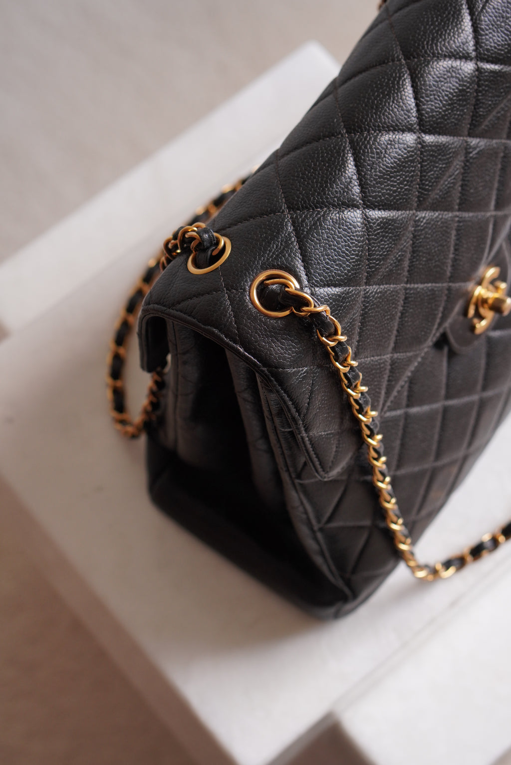 CHANEL CLASSIC JUMBO DOUBLE SIDED SINGLE FLAP | BLACK