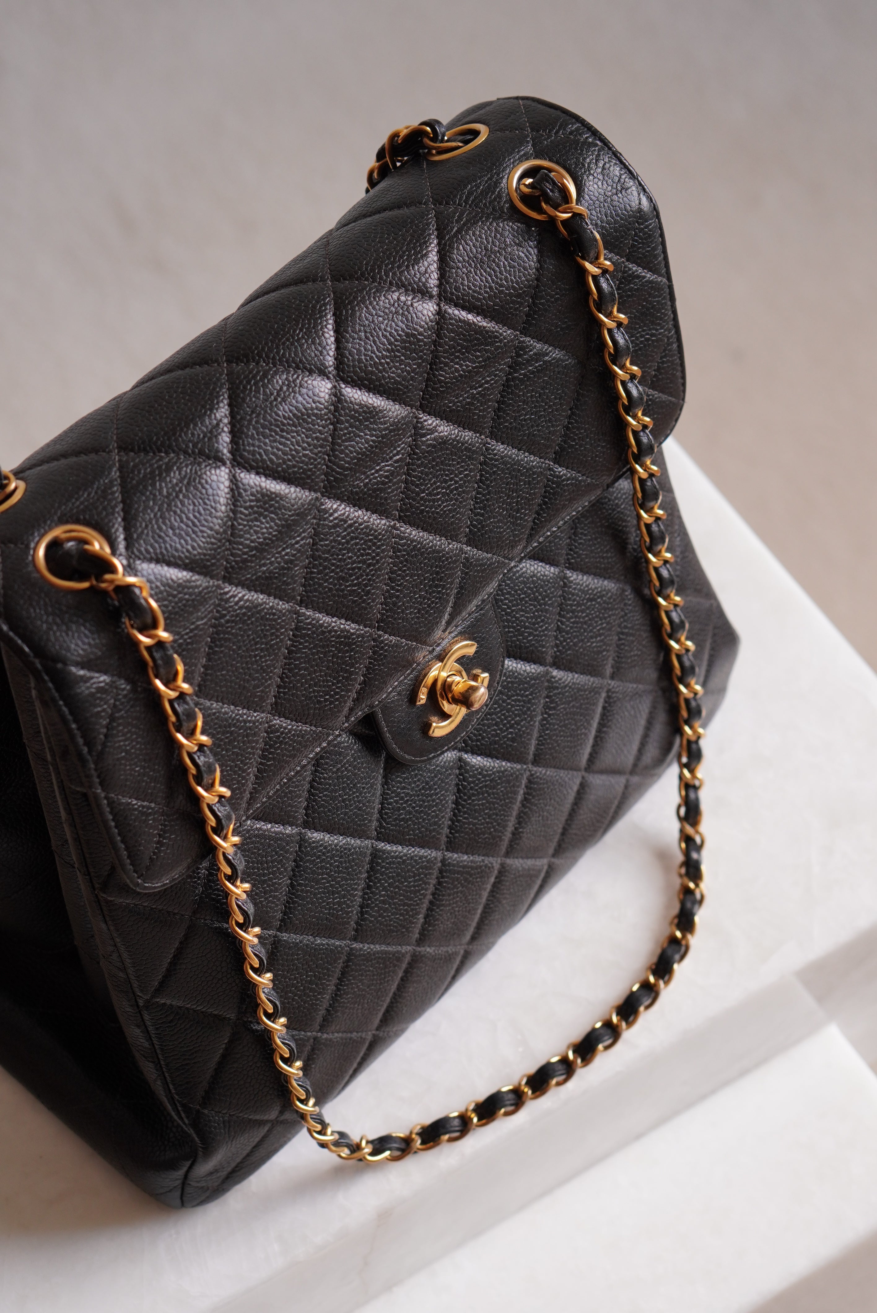 CHANEL CLASSIC JUMBO DOUBLE SIDED SINGLE FLAP | BLACK