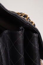 CHANEL CLASSIC JUMBO DOUBLE SIDED SINGLE FLAP | BLACK