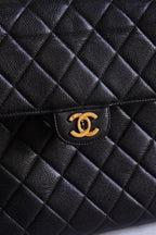 CHANEL CLASSIC JUMBO DOUBLE SIDED SINGLE FLAP | BLACK