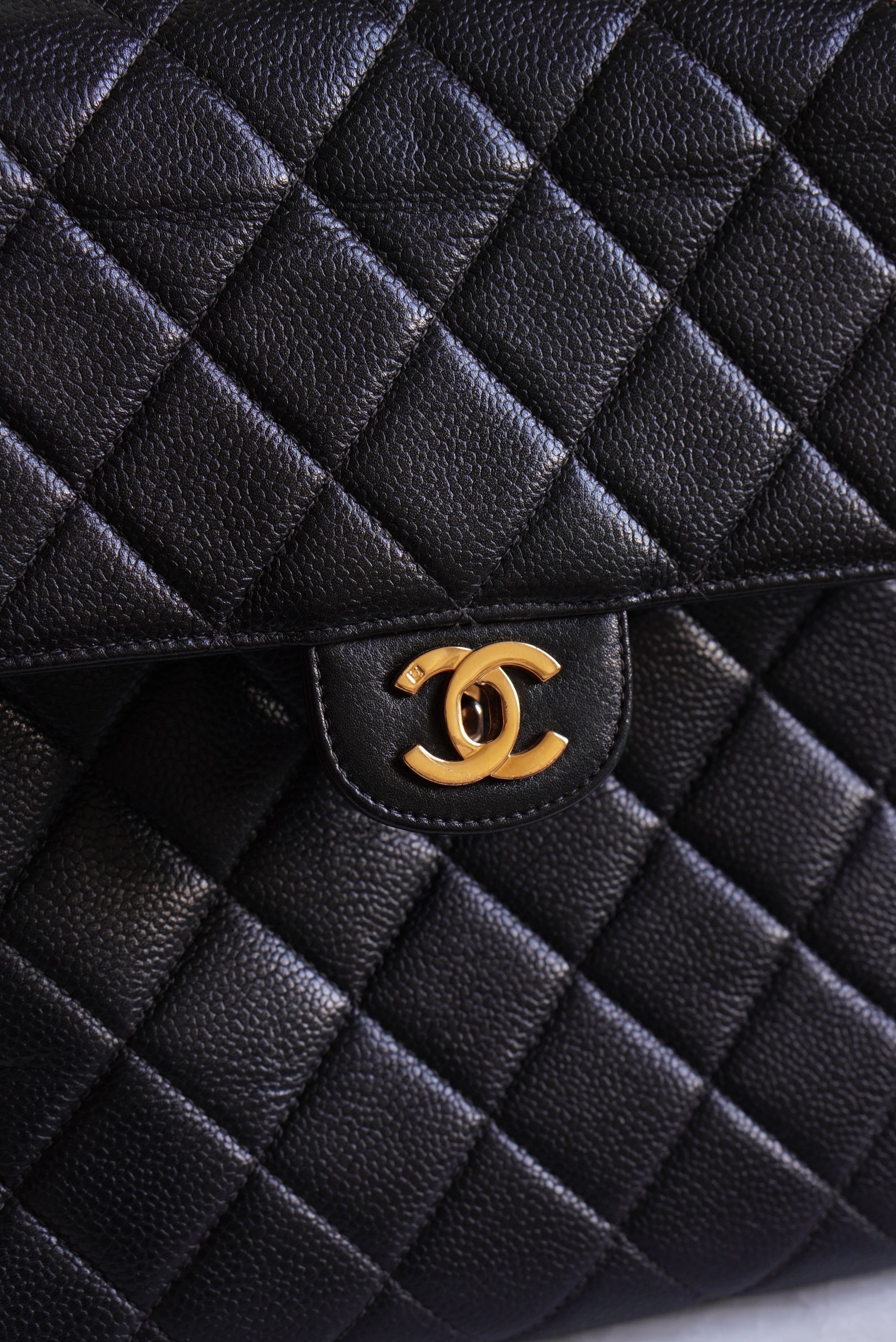 CHANEL CLASSIC JUMBO DOUBLE SIDED SINGLE FLAP | BLACK