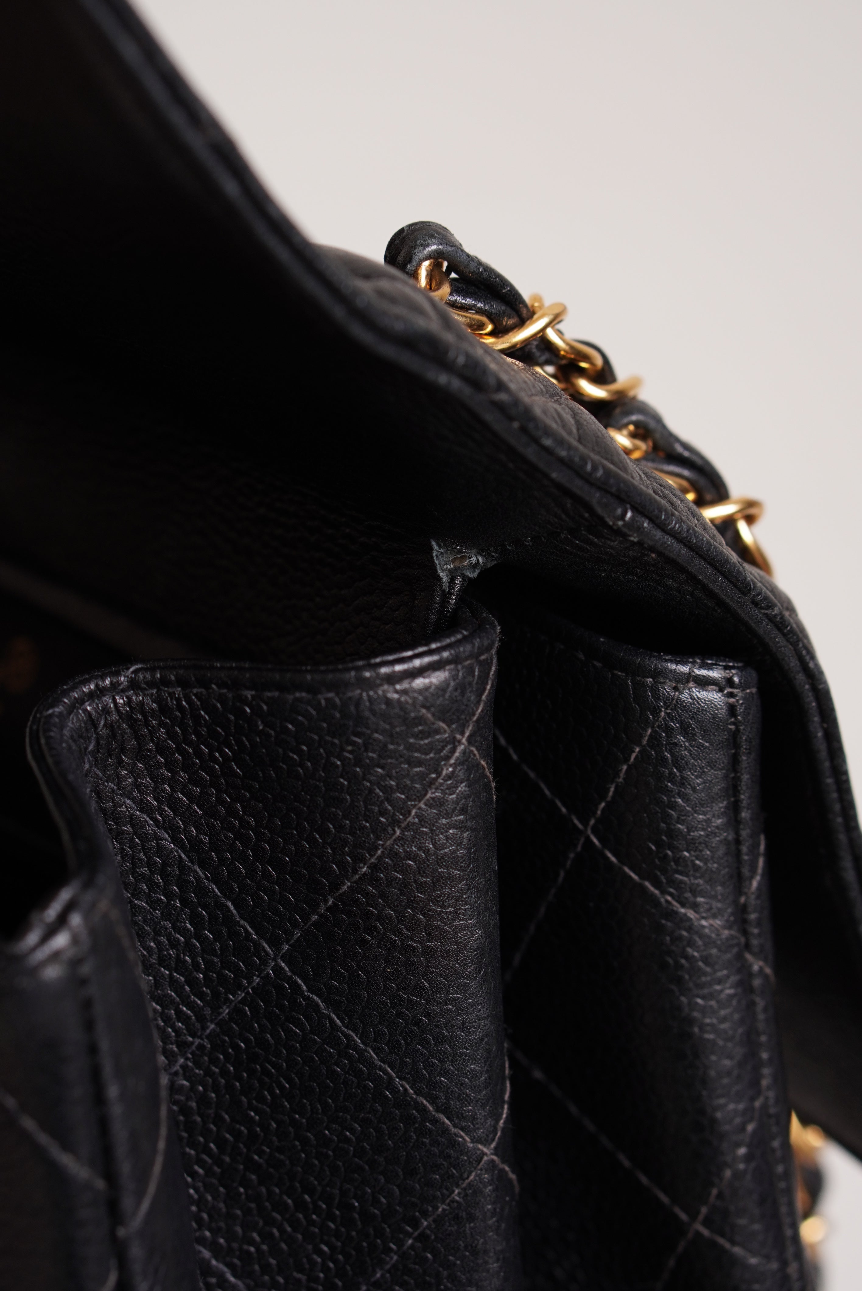 CHANEL CLASSIC JUMBO DOUBLE SIDED SINGLE FLAP | BLACK