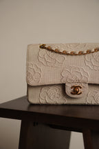 CHANEL CLASSIC CAMELLIA MEDIUM DOUBLE FLAP