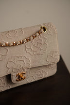 CHANEL CLASSIC CAMELLIA MEDIUM DOUBLE FLAP