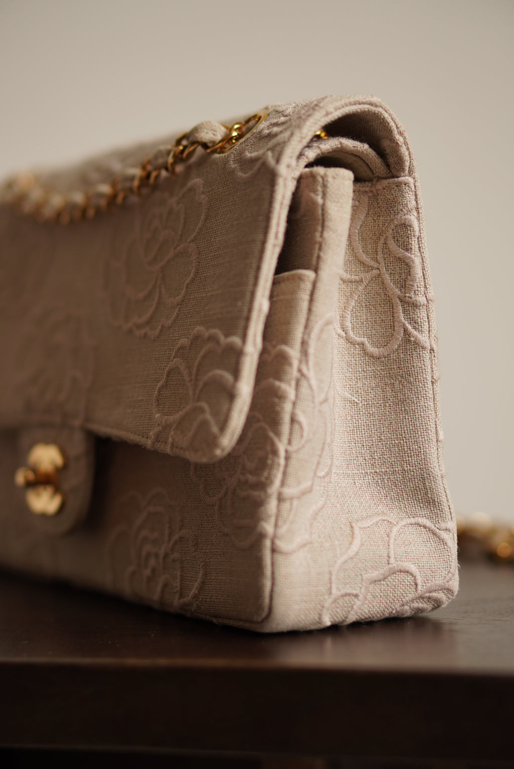 CHANEL CLASSIC CAMELLIA MEDIUM DOUBLE FLAP