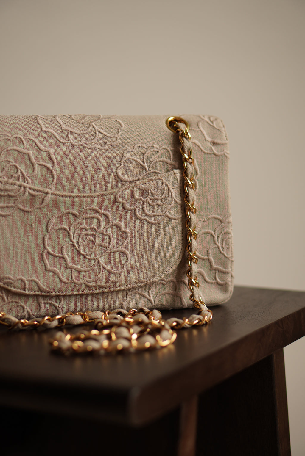 CHANEL CLASSIC CAMELLIA MEDIUM DOUBLE FLAP
