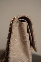 CHANEL CLASSIC CAMELLIA MEDIUM DOUBLE FLAP