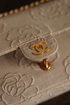 CHANEL CLASSIC CAMELLIA MEDIUM DOUBLE FLAP